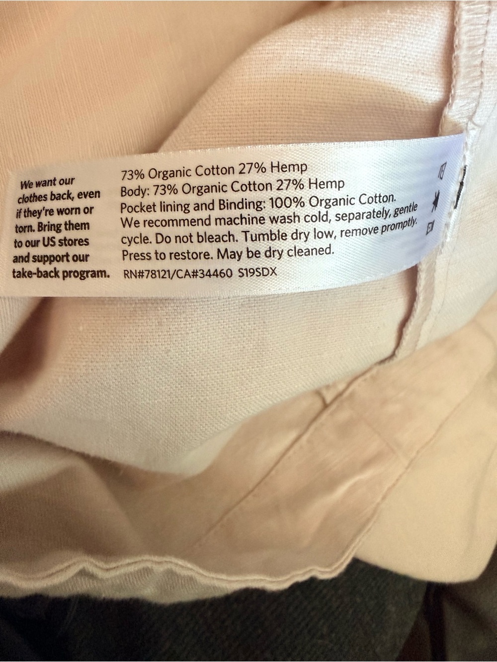 Eileen Fisher Sueded Organic Cotton Hemp CERAMIC Jacket M - Picture 6 of 6